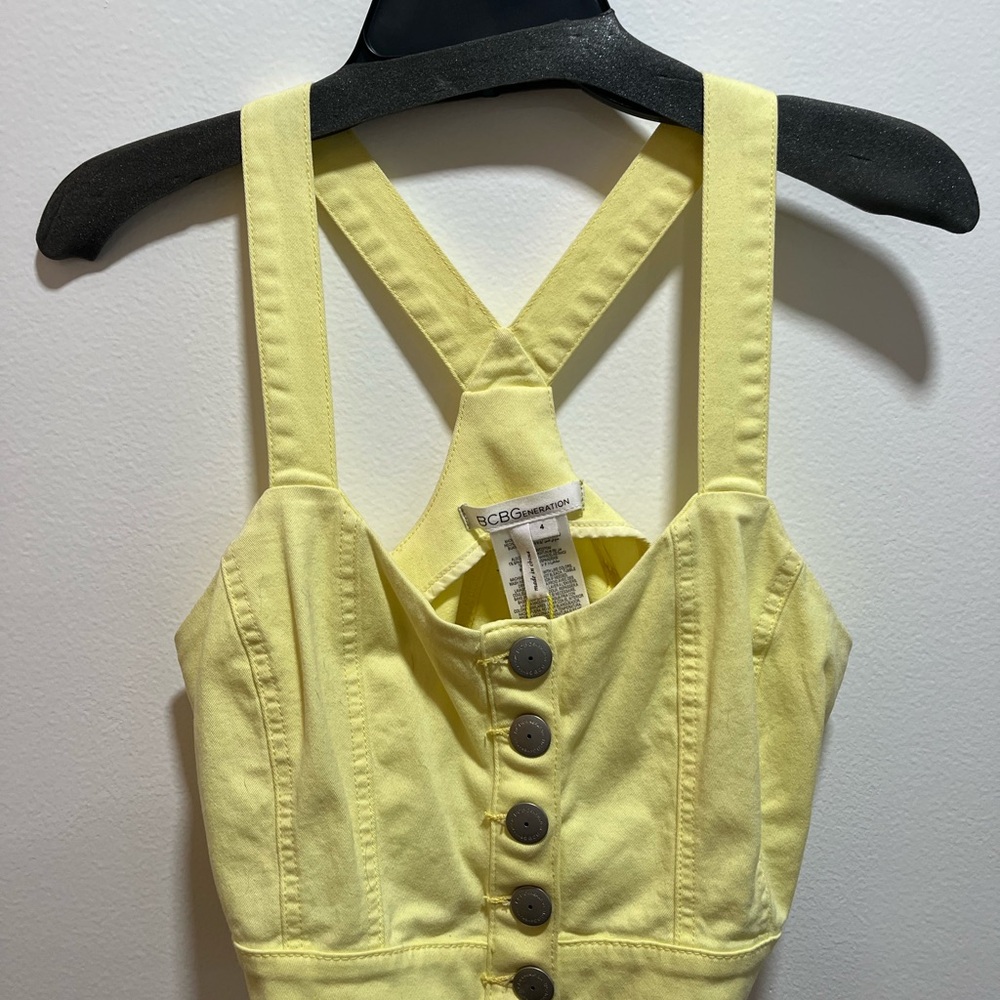Yellow Button-Up Sleeveless Top